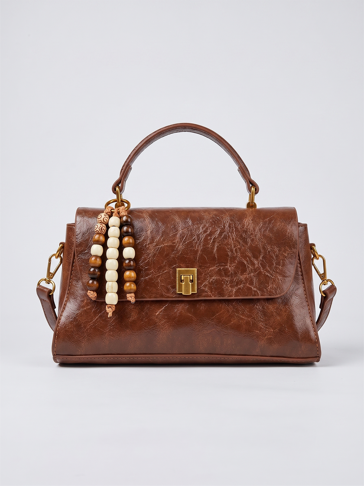Classy Leather Bag in Vintage Brown Color