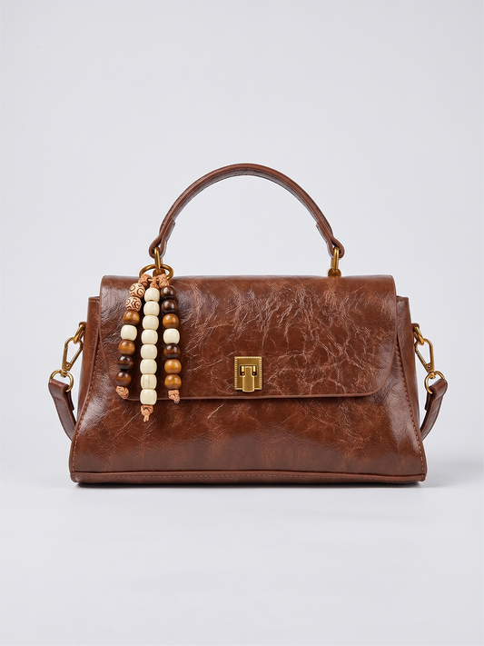Classy Leather Bag in Vintage Brown Color