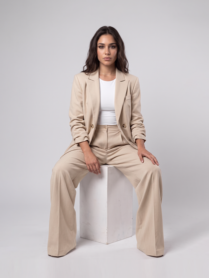 Oversized Suit in Beige Color - Hipo Style Pant