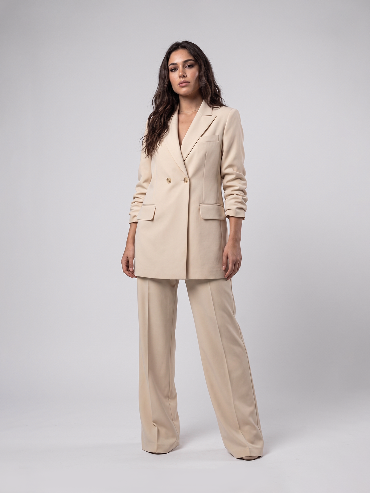 Oversized Suit in Beige Color - Hipo Style Pant