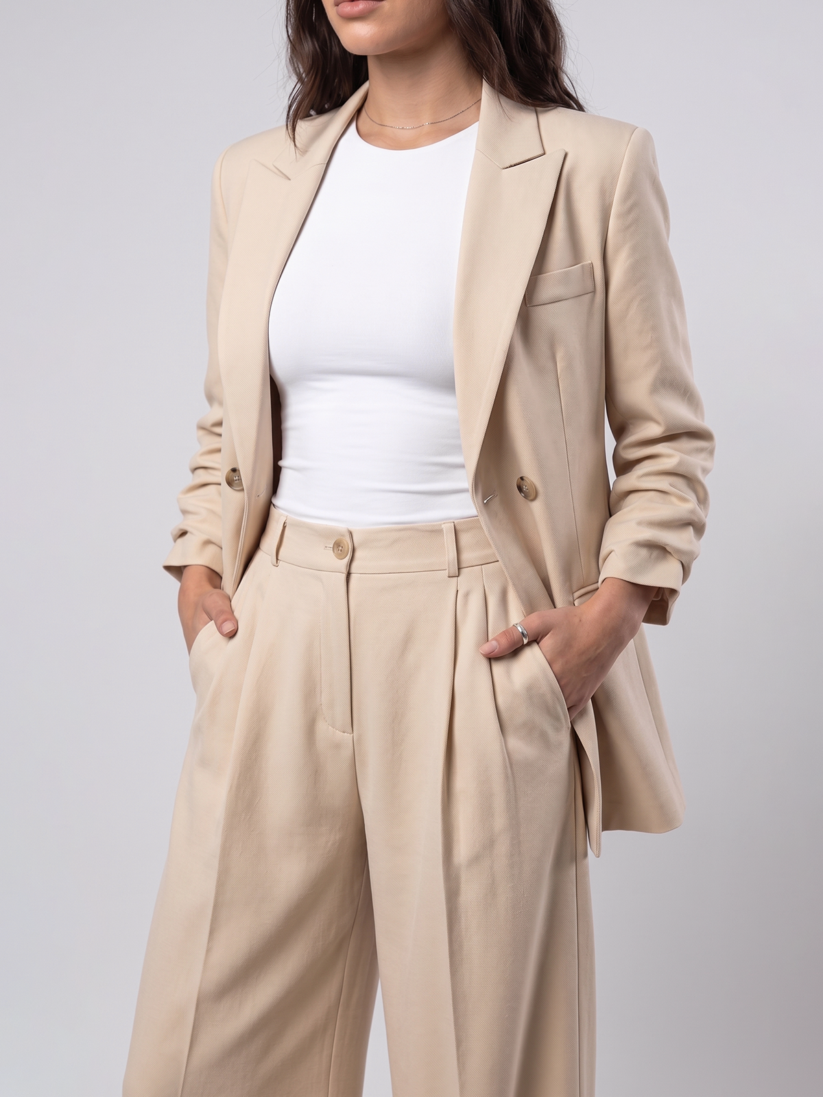 Oversized Suit in Beige Color - Hipo Style Pant