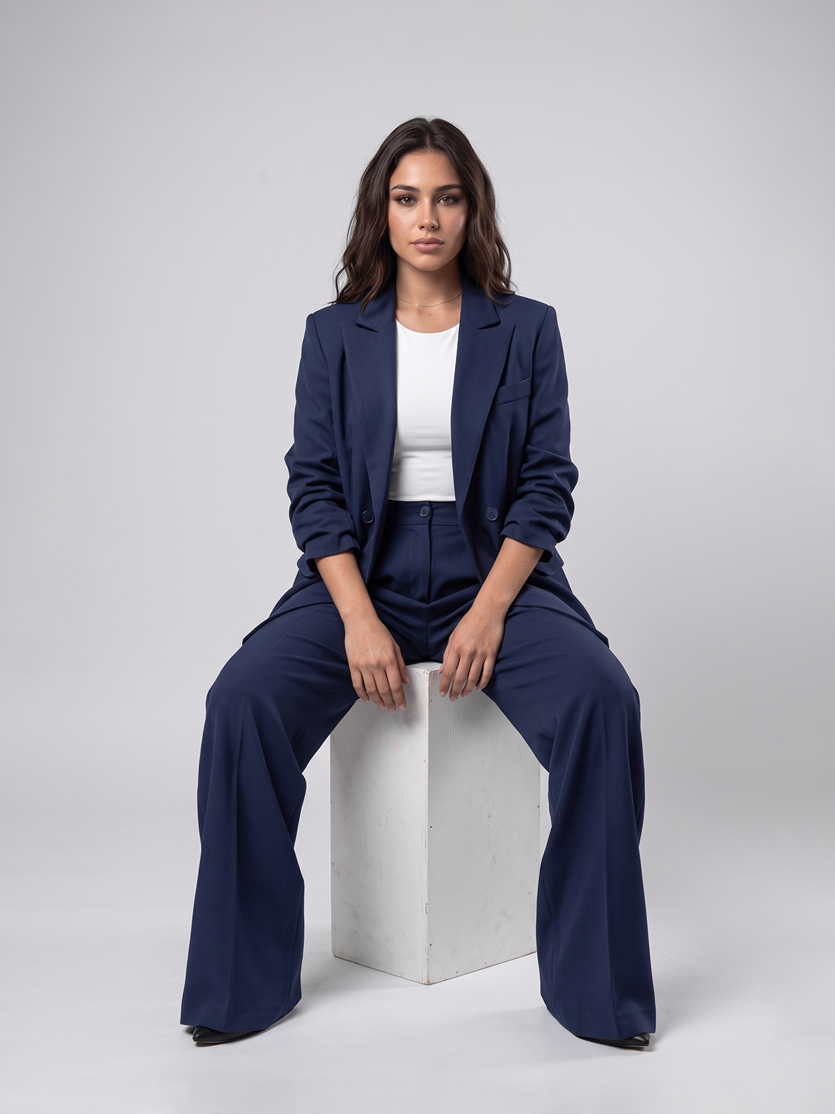 Oversized Suit in Navy Blue Color - Hipo Style Pant