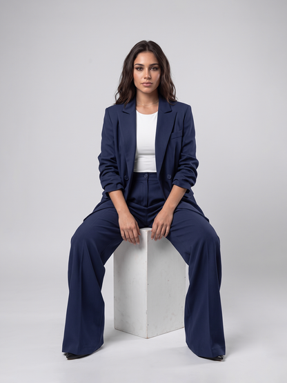 Oversized Suit in Navy Blue Color - Hipo Style Pant